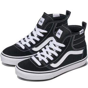 Unisex child Vans Classic Black and White High-Tops 5.5